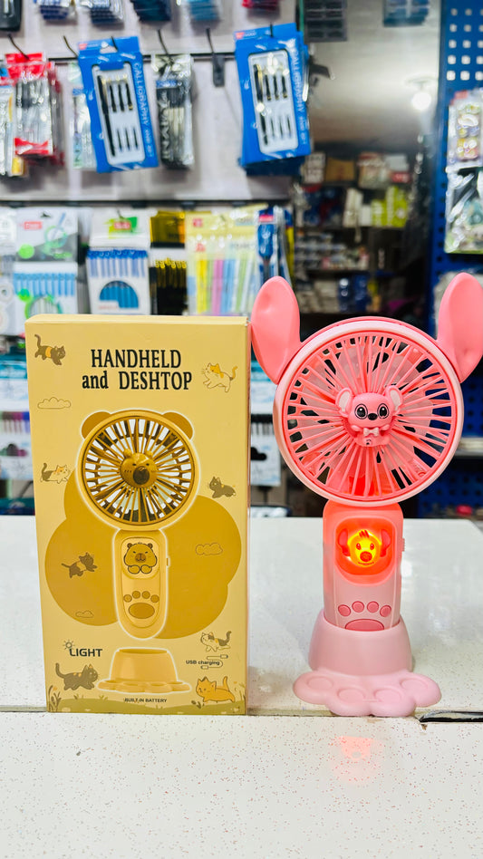 Handheld And deshtop Fan With centre light
