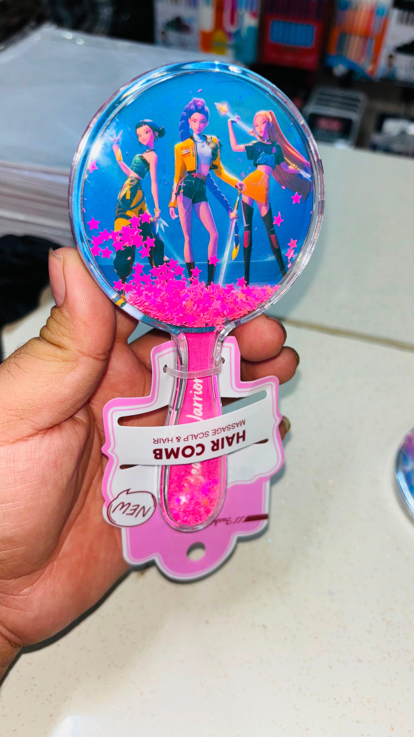 Kids Hair Comb, With Sequnce Star Kpop Character