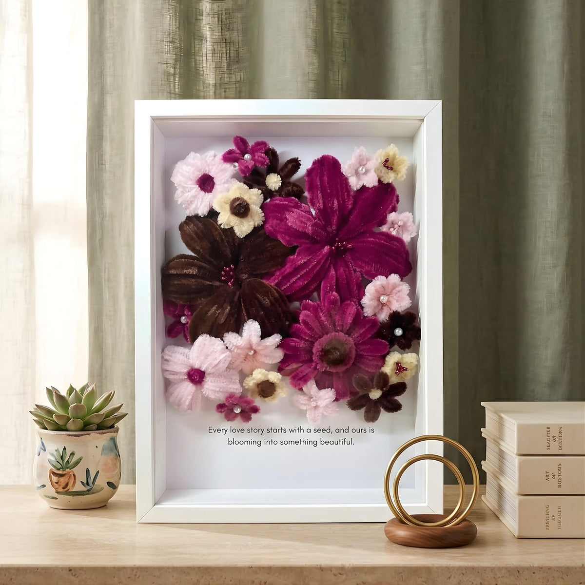 Handmade Pipecleaner Shadow Box Frame For Decor