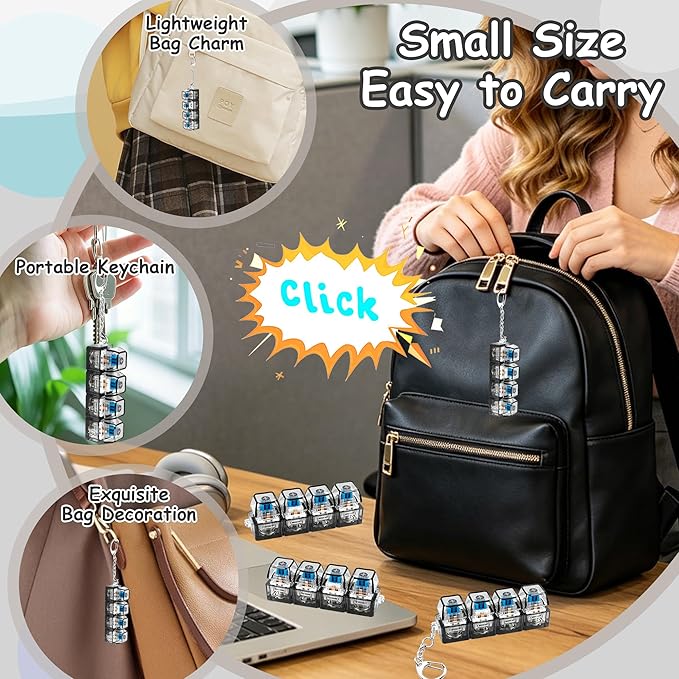 Keyboard Fidget Toys for Adults Keyboard Clicker with LED Light Keychain
