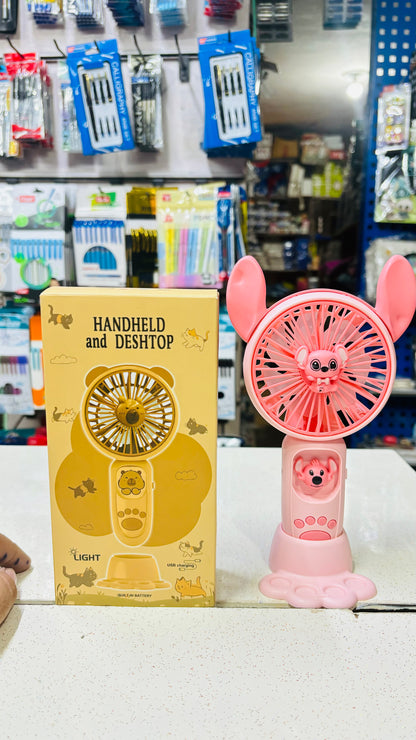 Handheld And deshtop Fan With centre light