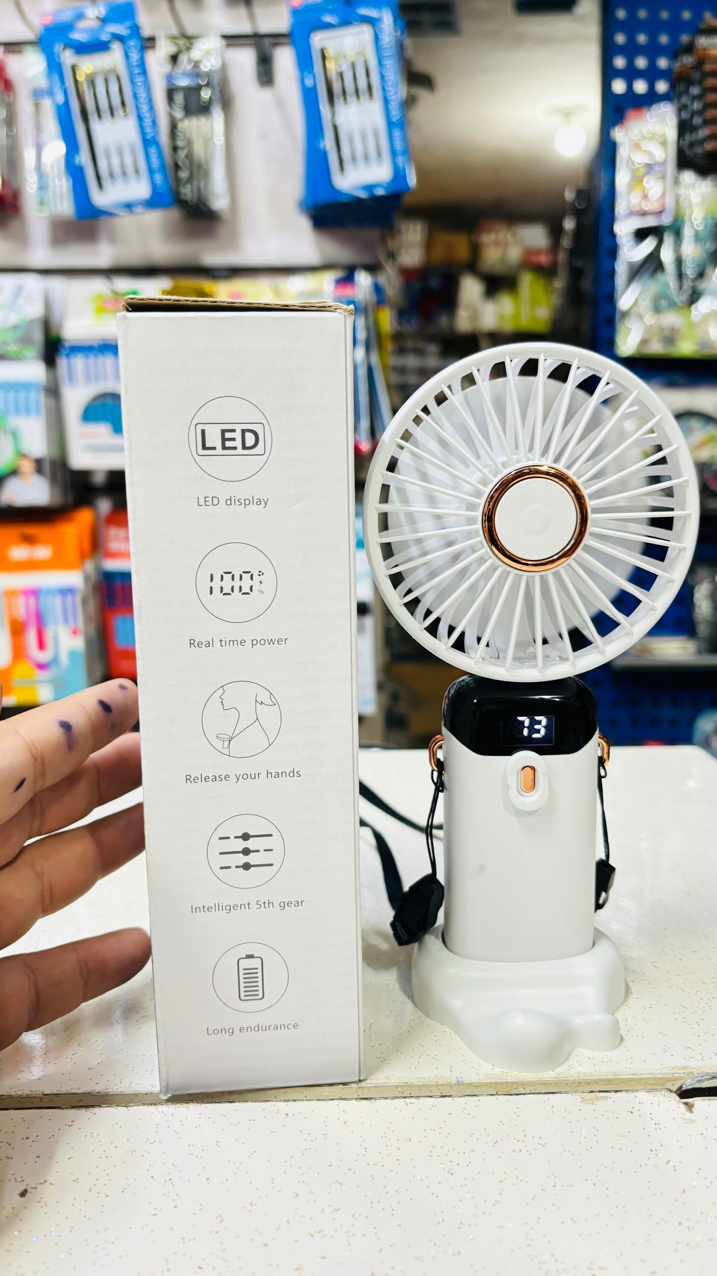 Digital Display kids portable mini fan