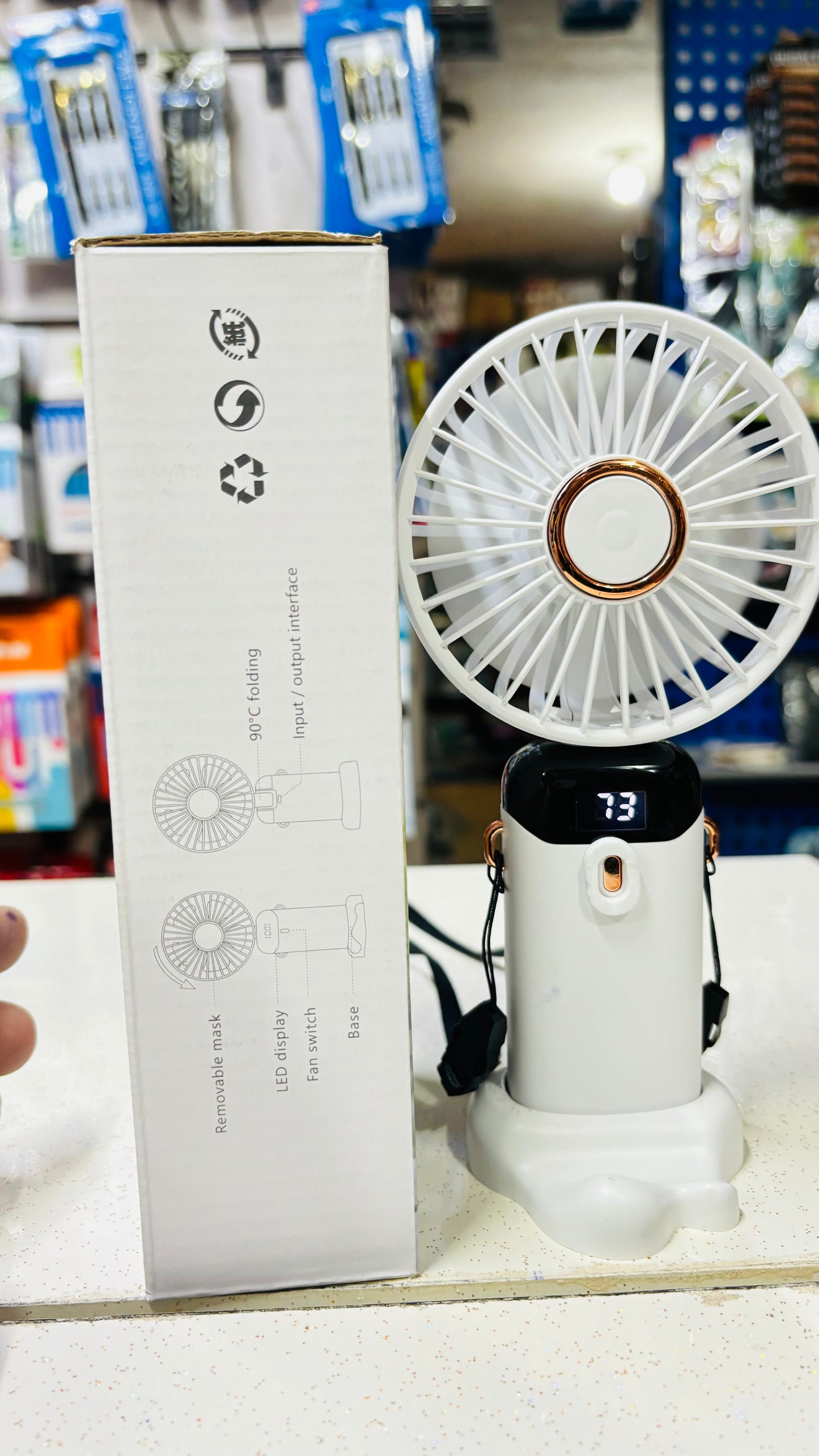 Digital Display kids portable mini fan