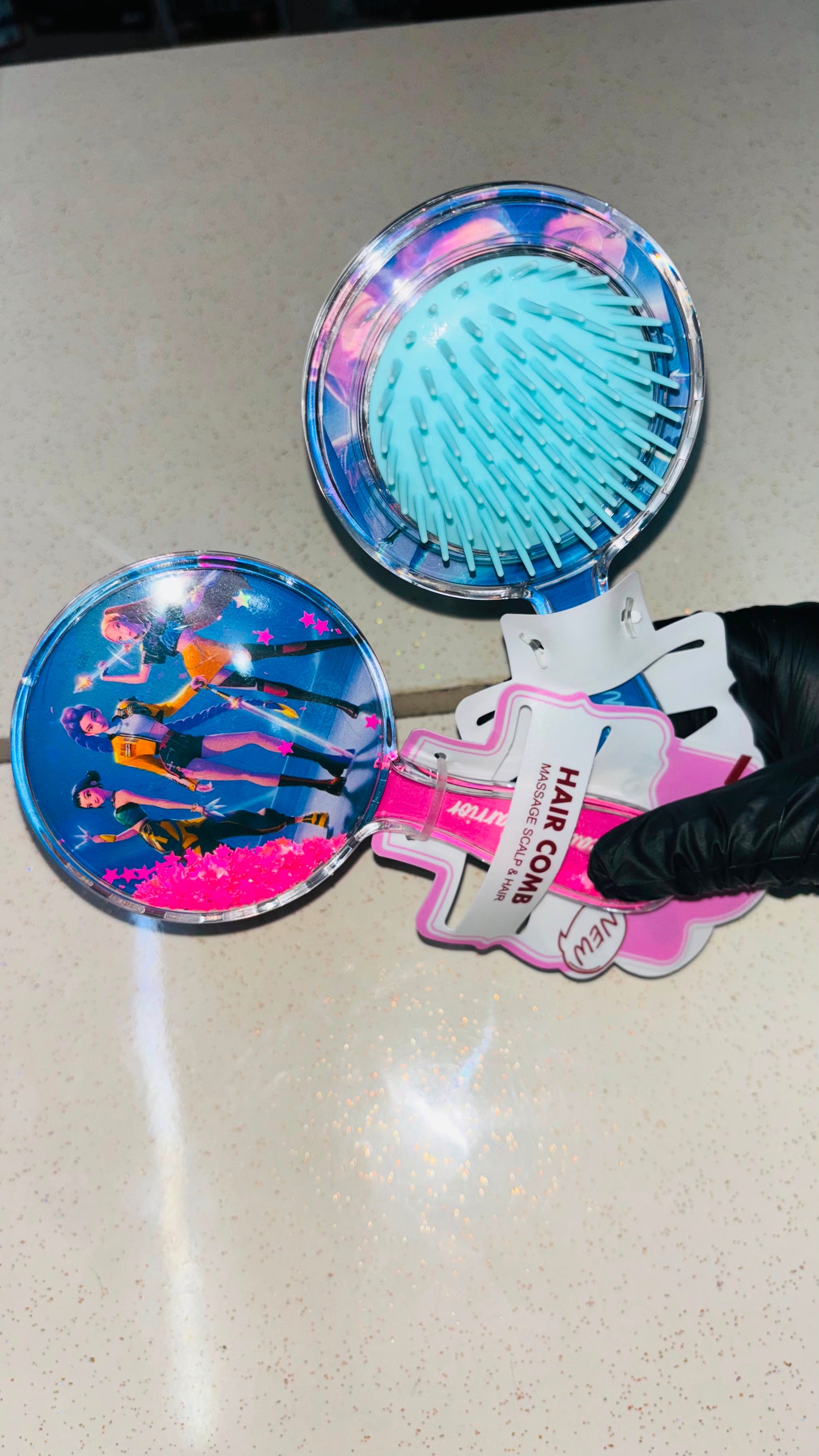 Kids Hair Comb, With Sequnce Star Kpop Character