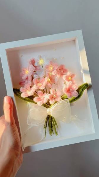 Handmade Pipecleaner Shadow Box Frame For Decor